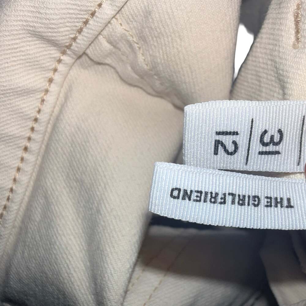 NWOT LOFT The Girlfriend Jeans Size 12/31 Off-White Utility Pants - Picture 5 of 6